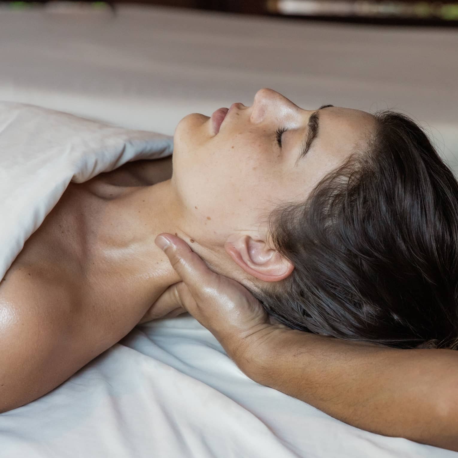 Woman gets a spa treatment