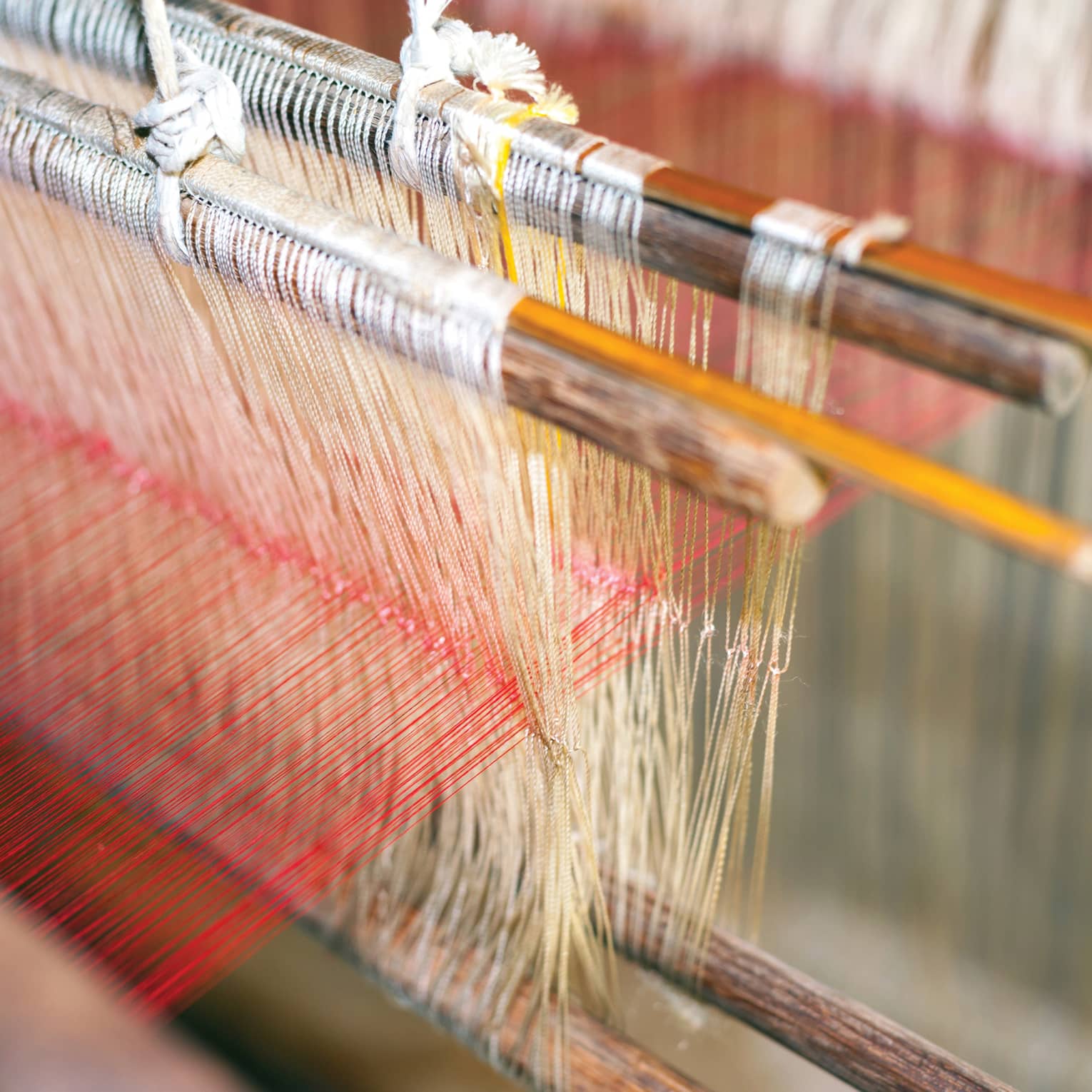 Silk production factory. Traditional manufacturing in Asia