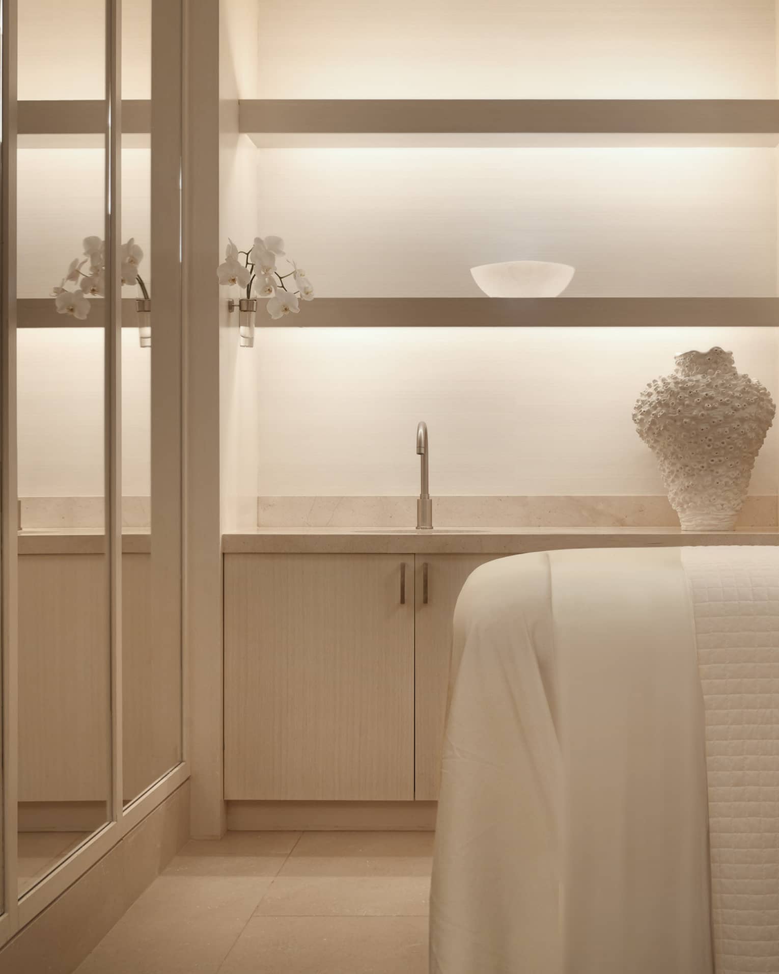 Soothing spa treatment room