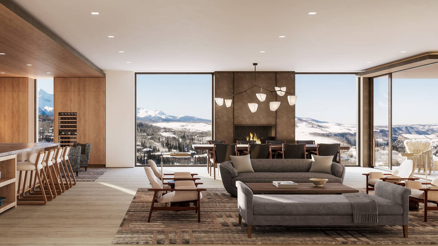 Rendering of residence living area