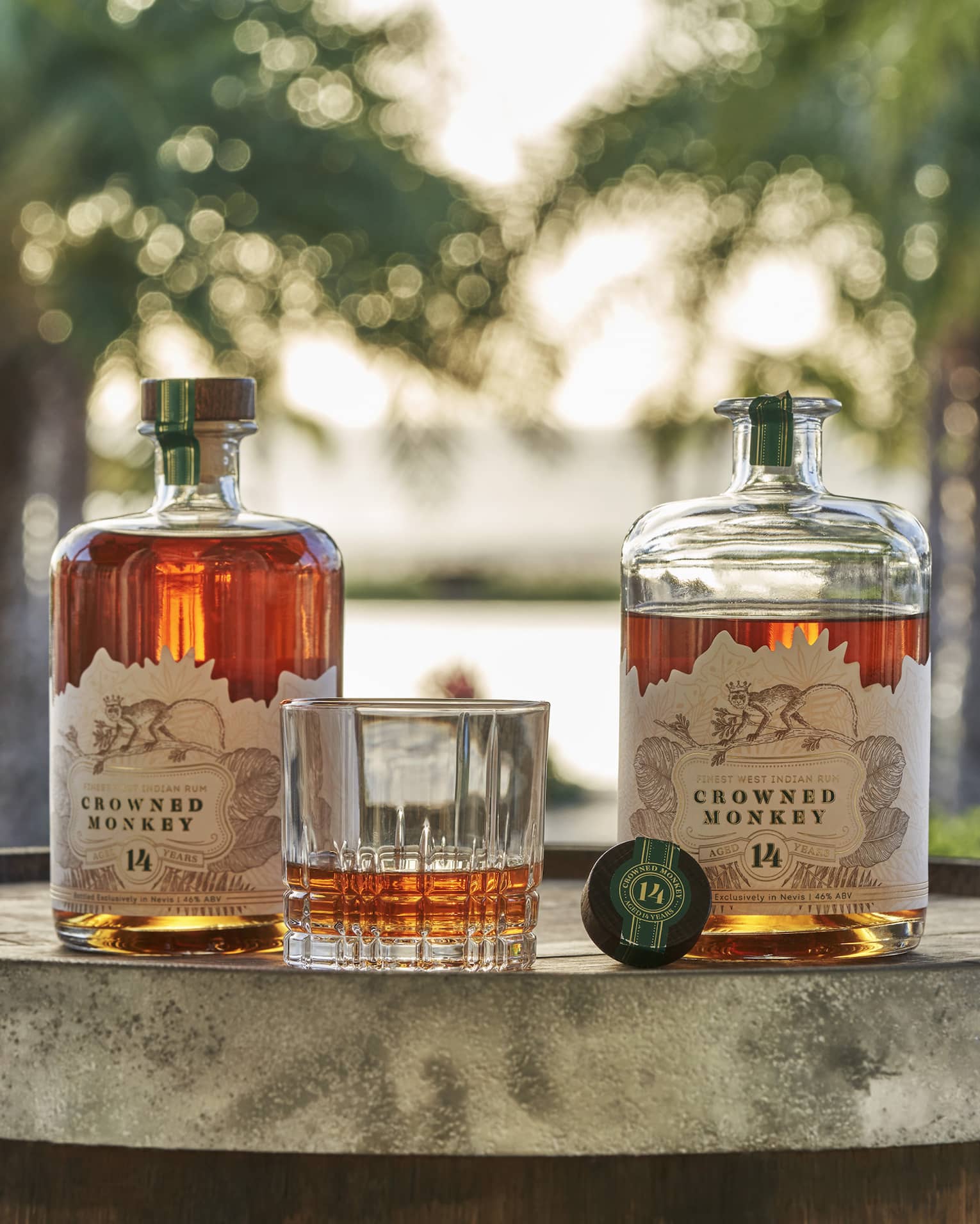 Two bottles of rum.