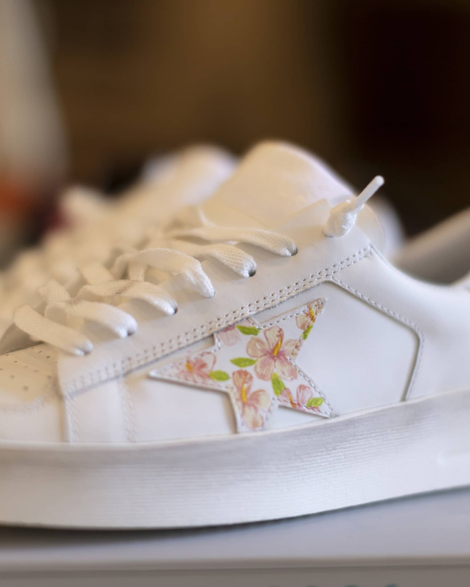 Golden Goose sneakers with floral star design