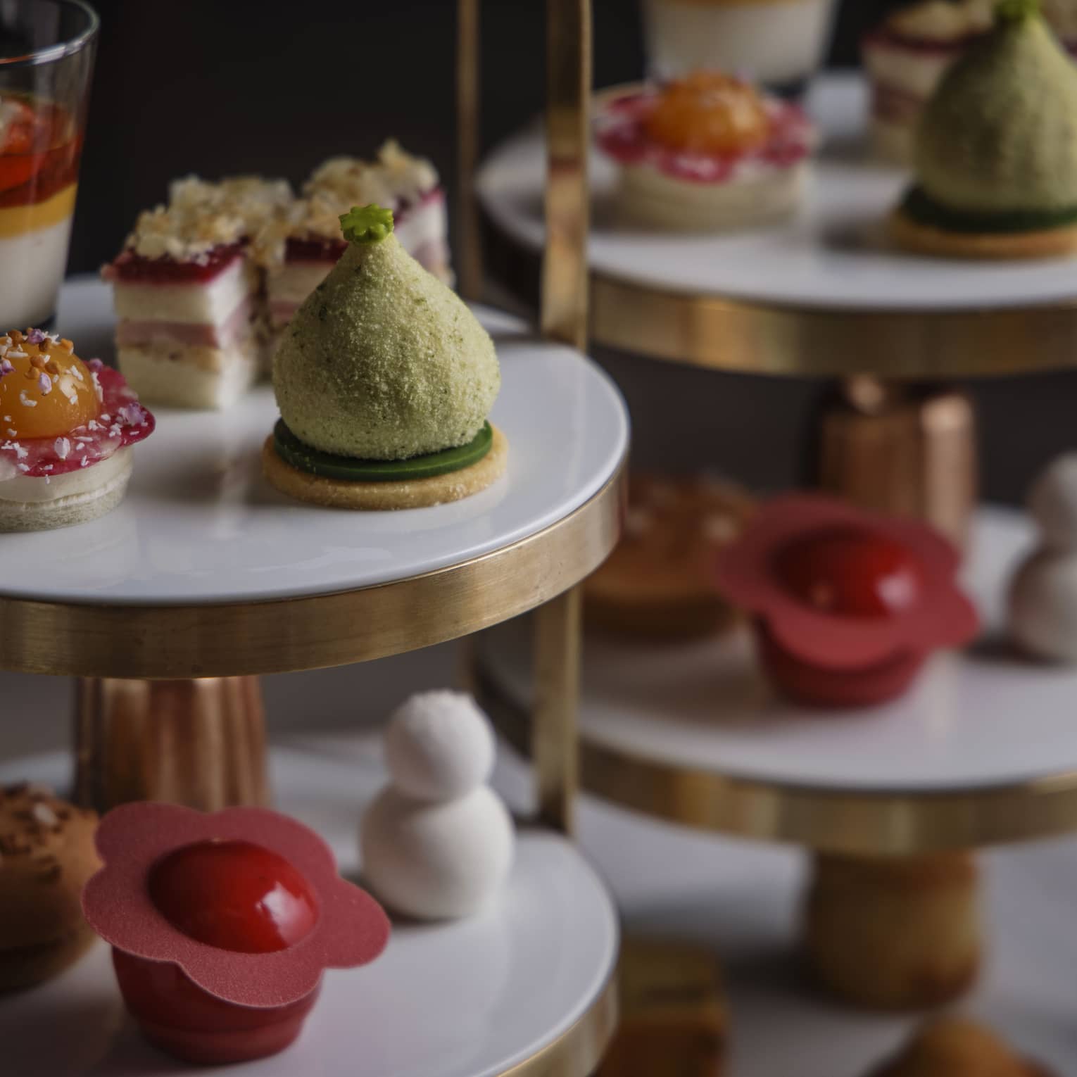 Festive afternoon tea treats on a tiered tray
