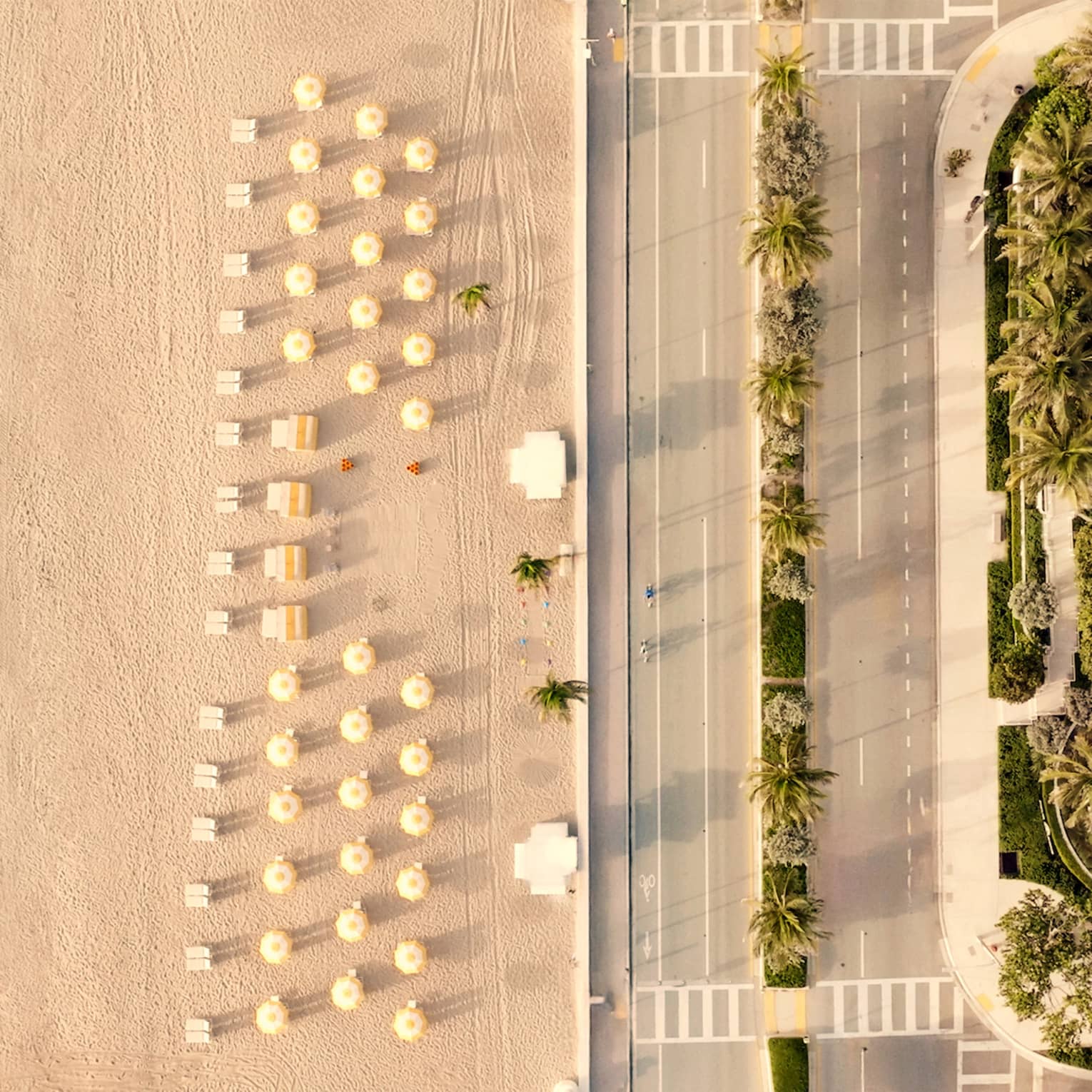 Aerial view of a beachfront resort