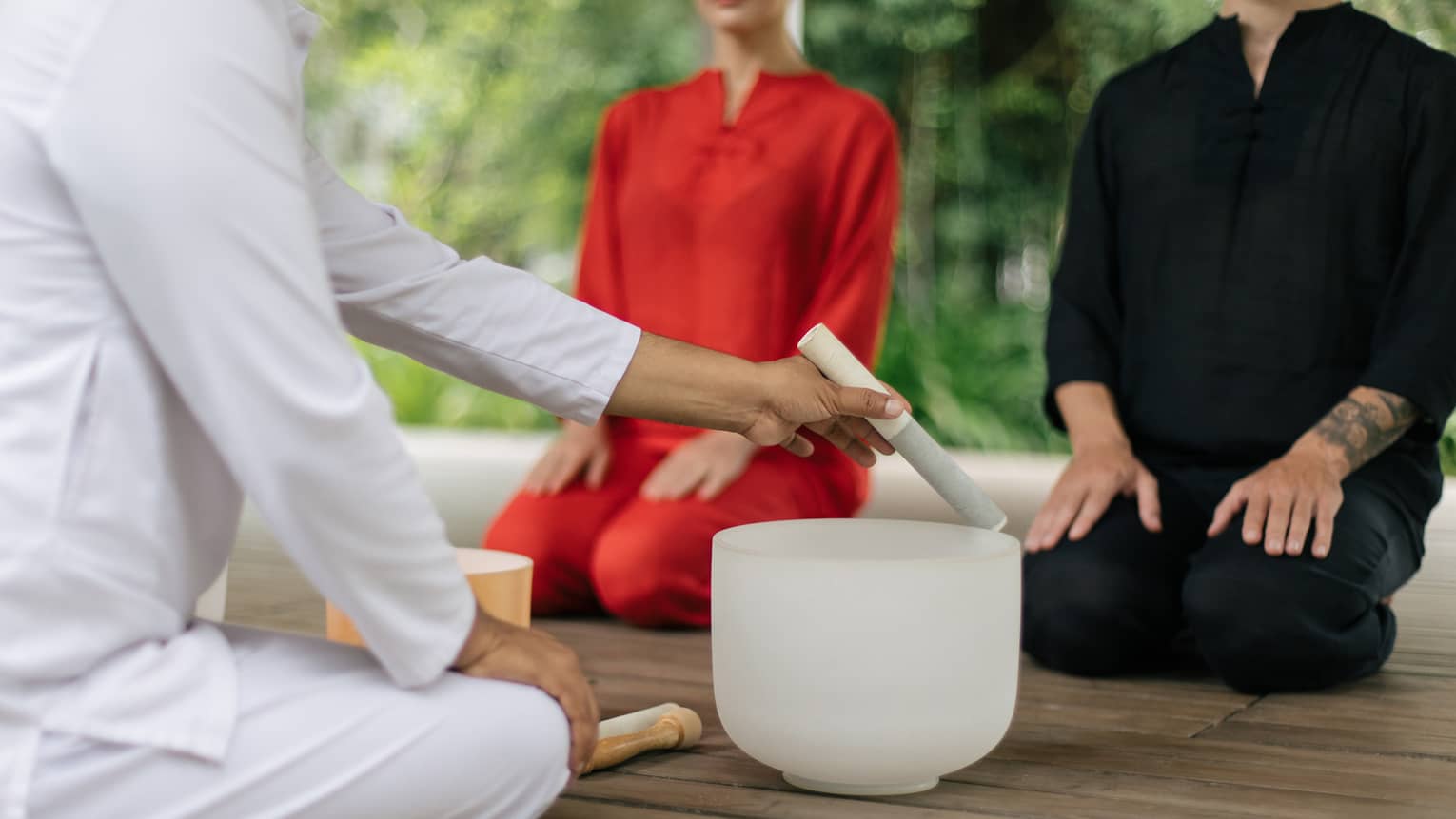 Crystal singing bowl experience