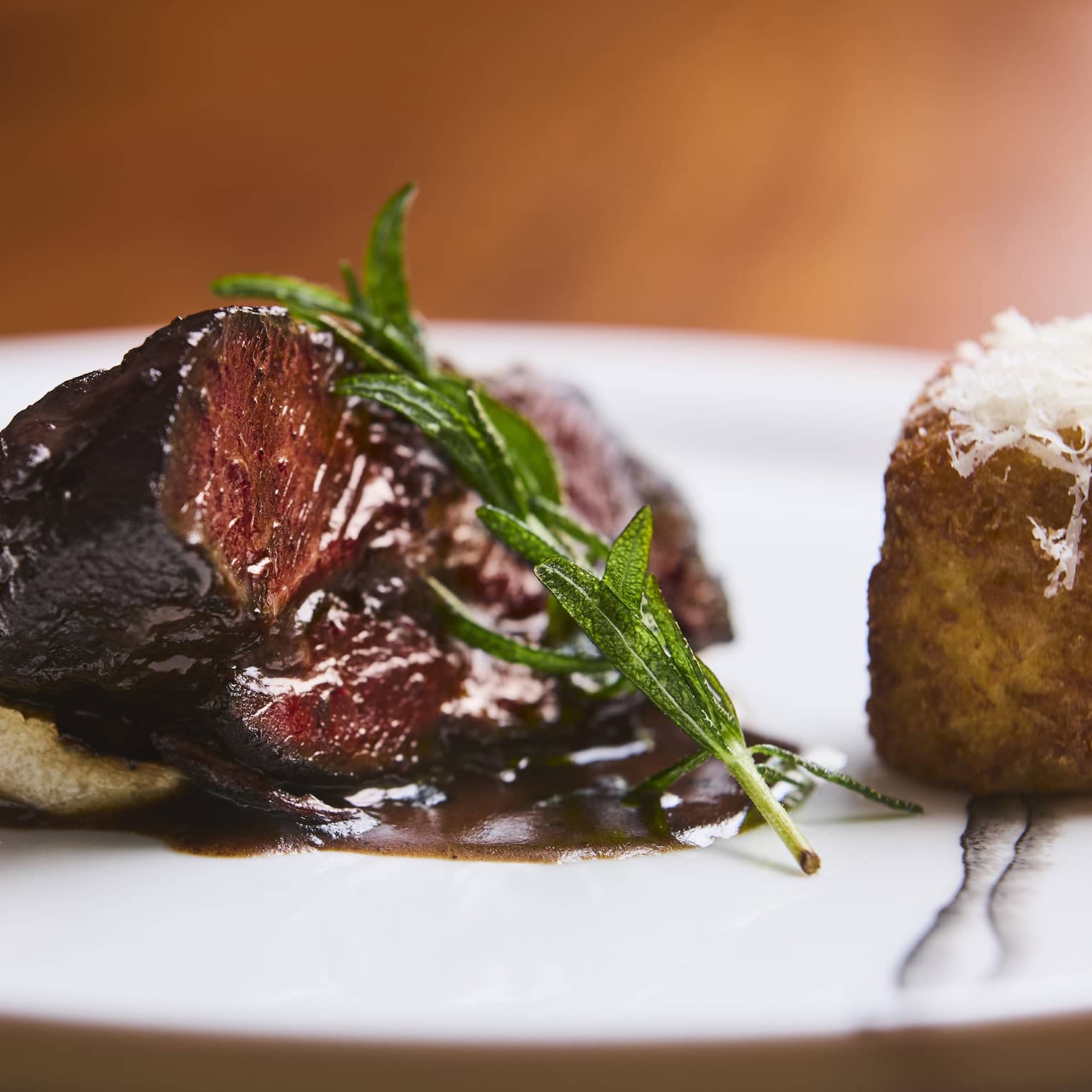 Savoury entree with green garnish