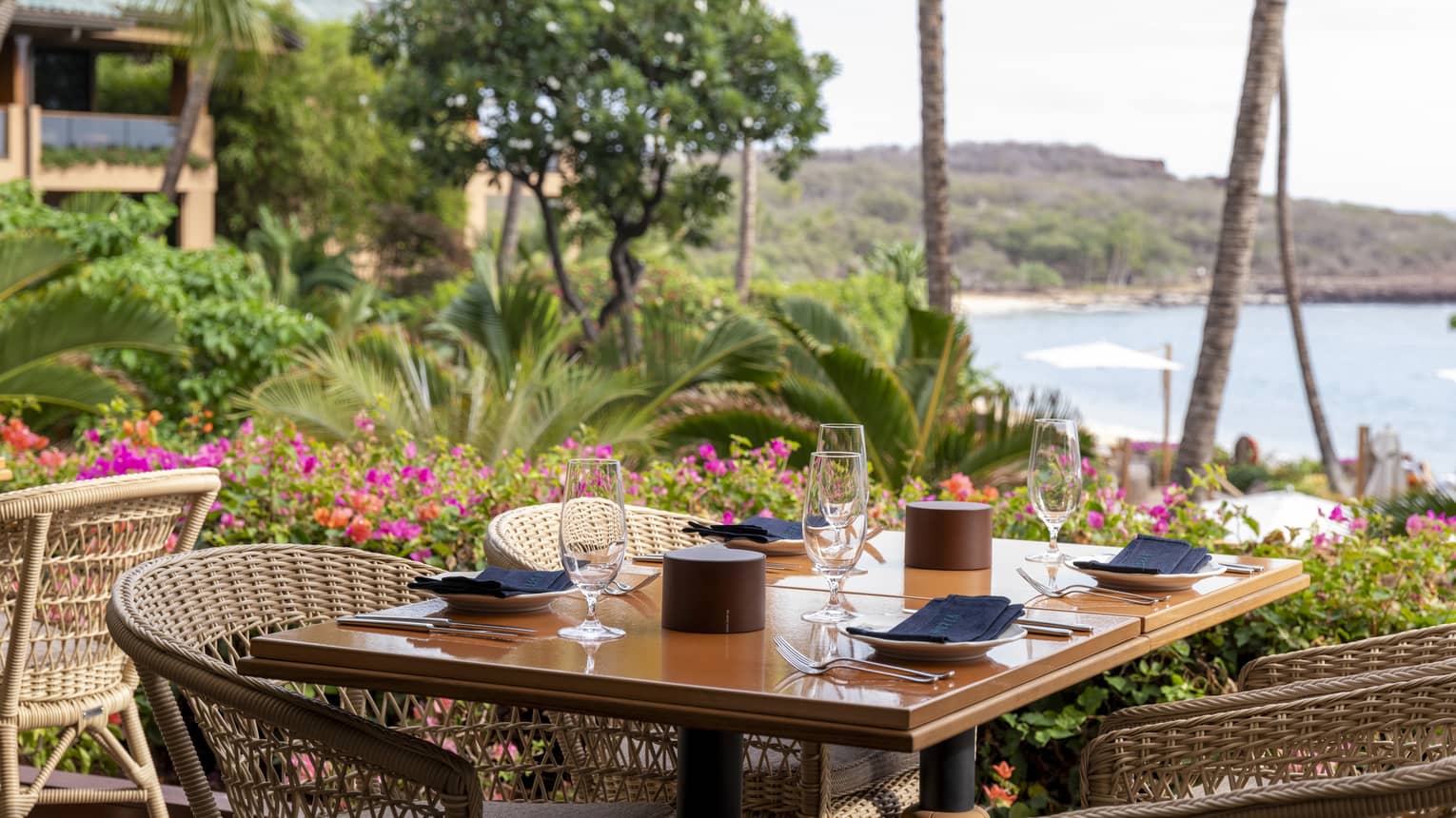 Outdoor restaurant in tropical location