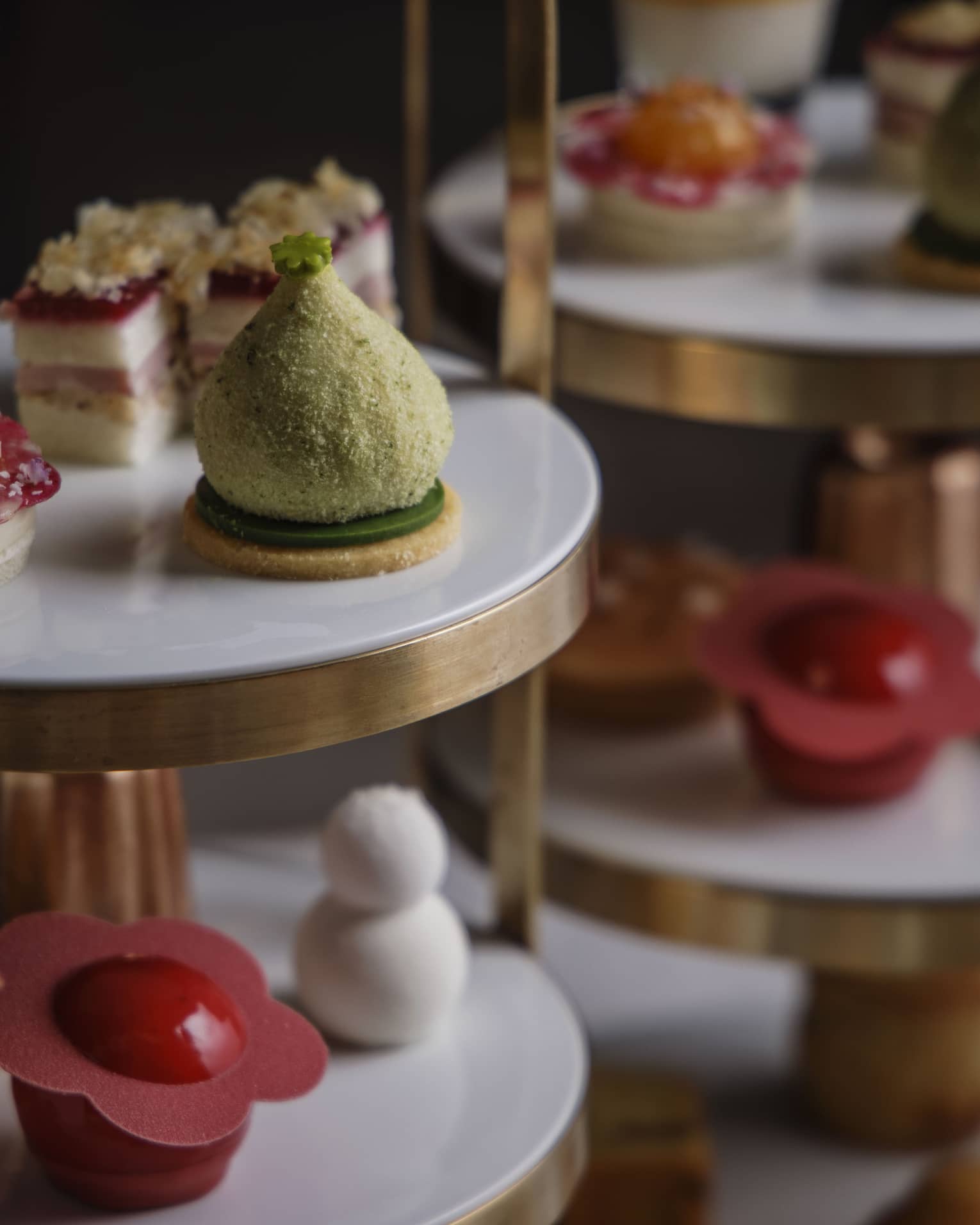 Festive afternoon tea treats on a tiered tray