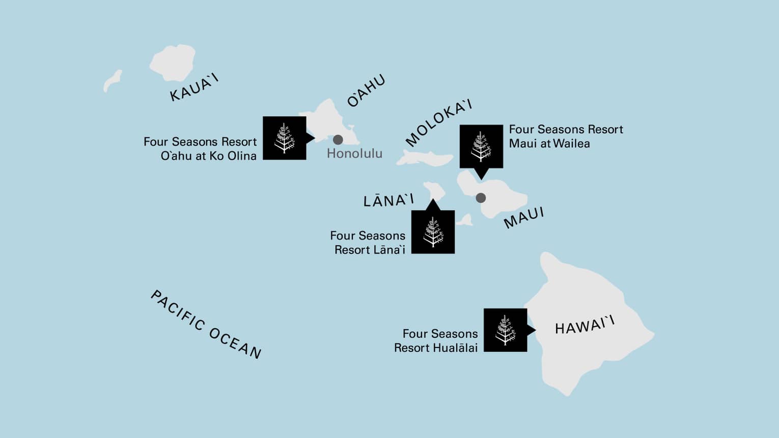 ハワイ諸島の地図
