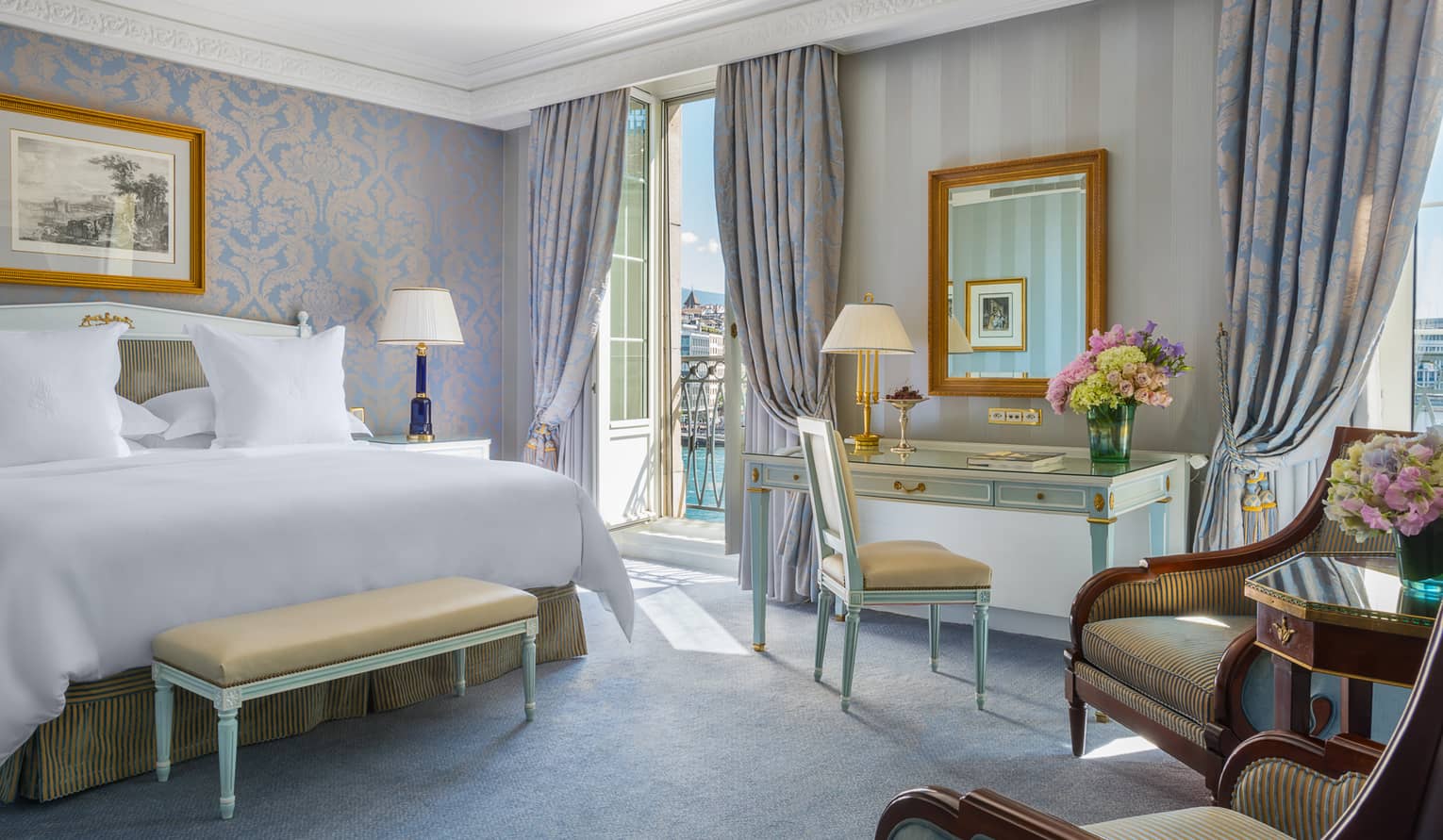 Chambre d'hôtel de luxe avec vue à Genève | Four Seasons Des Bergues