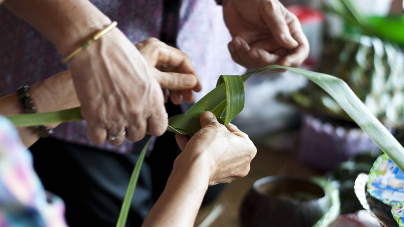 Coconut Leaf Weaving Class in Lanai, Hawaii
