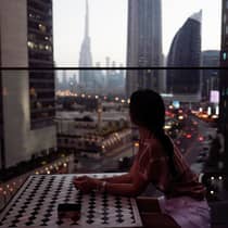 Urban Dubai city view from DIFC Four Seasons