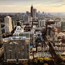 Aerial view of Atlanta city skyline
