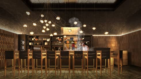 Rendering of restaurant bar