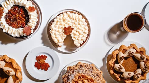 An assortment of pies.
