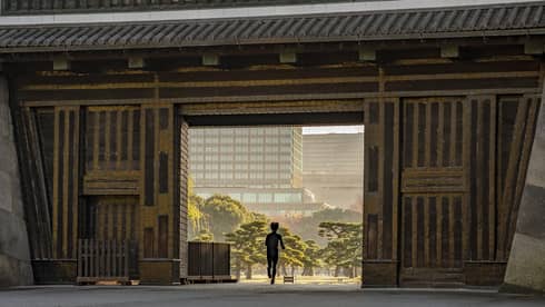 Imperial Palace walk way in Tokyo, Japan