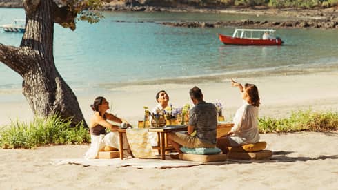Private picnic set up on a beach