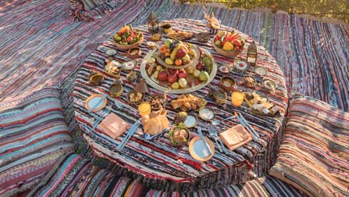 Outdoor dining experience with sea views 