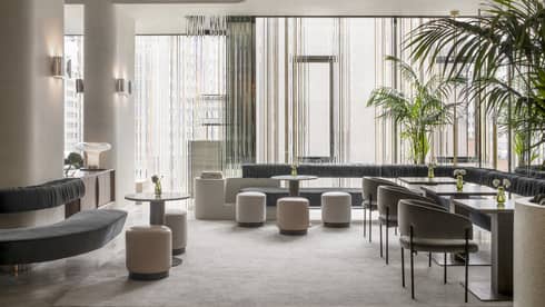 Interior of MARCUS Lounge at Four Seasons Hotel Montreal