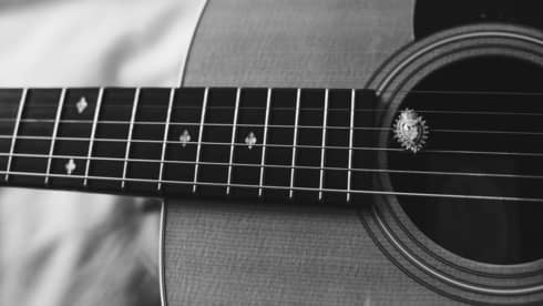 Zoomed-in guitar