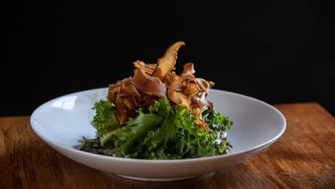 Crispy Mushroom Salad with Truffle Goma Dressing