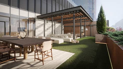 Terrace of luxury hotel suite