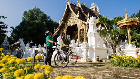 Traditional Thai temple on the Tour de Mae Rim bike tour