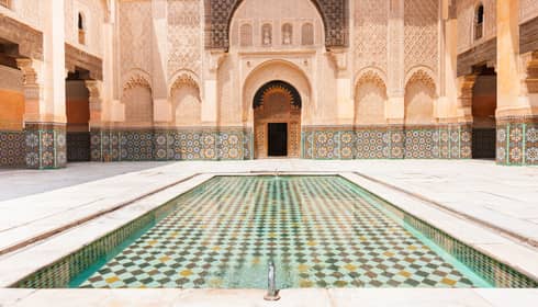 The Ali Ben Youssef Madrassa in Marrakech, Morocco
