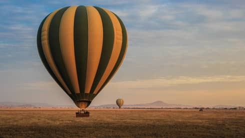 Hot air balloon over the Serengeti