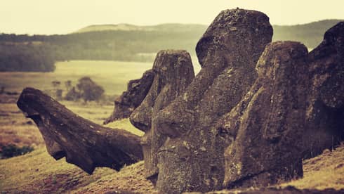 Morning raraku moai