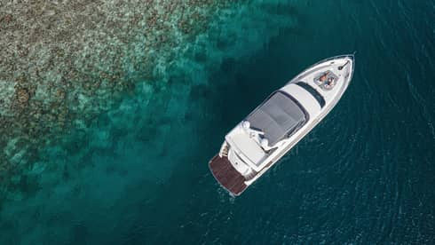 Aerial shot of Voavah Summer luxury yacht