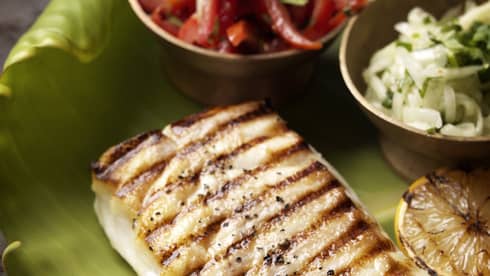 Grilled Babonne with Mauritian Sambals
