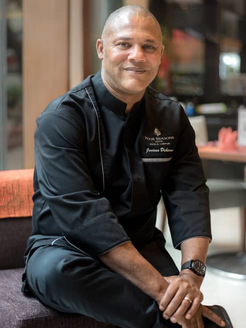 Junious Dickerson, a food and beverage staff member