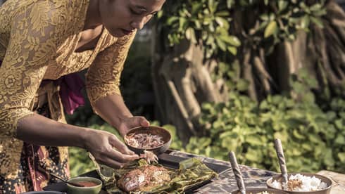 Pepes Ikan is delicately prepared at the Jala restaurant in Bali