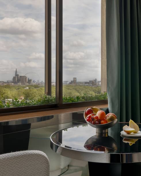 Luxury hotel suite with London view at Four Seasons Hotel London at Park Lane