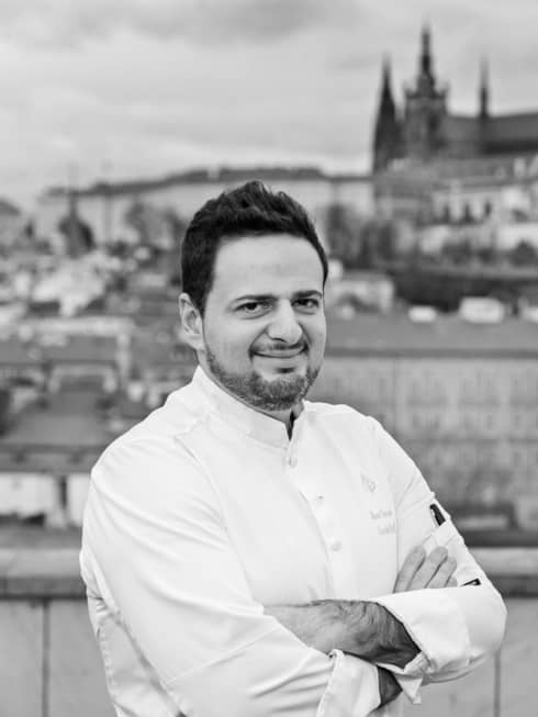 Chef Marco with Prague backdrop