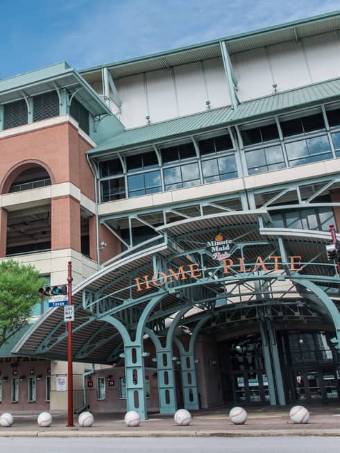 The exterior of Minute Maid park, home of the Houston Astros