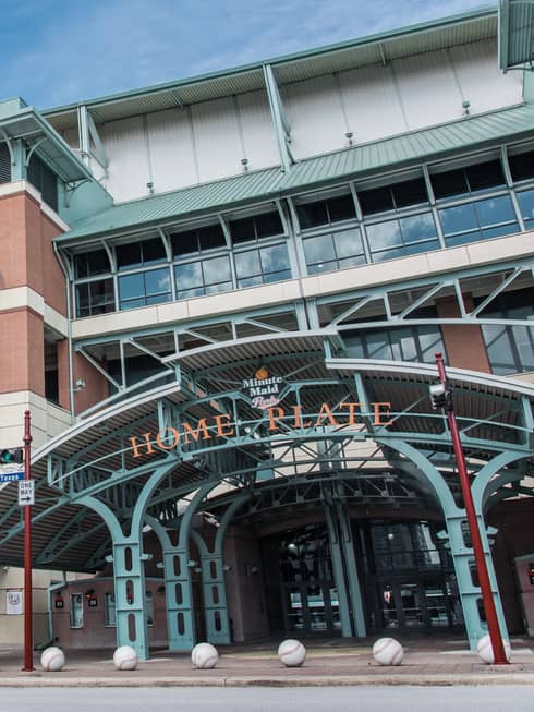 The exterior of Minute Maid park, home of the Houston Astros
