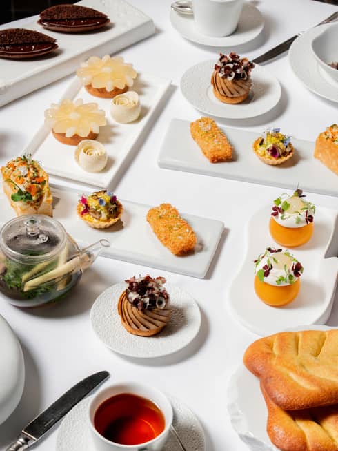 Various small plates featured in luxury Afternoon Tea experience