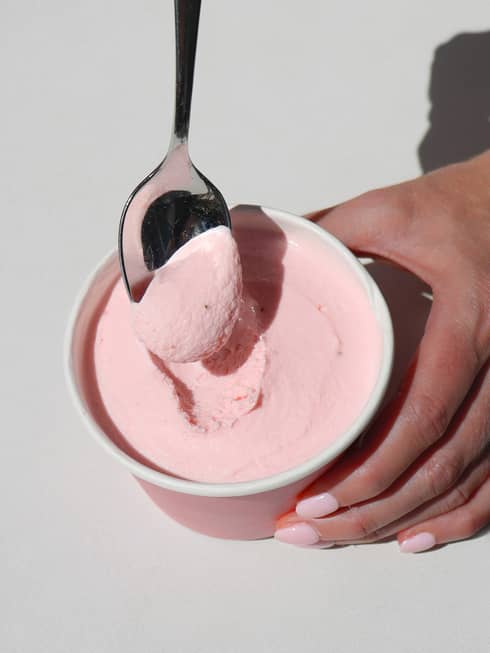 Strawberry ice cream.