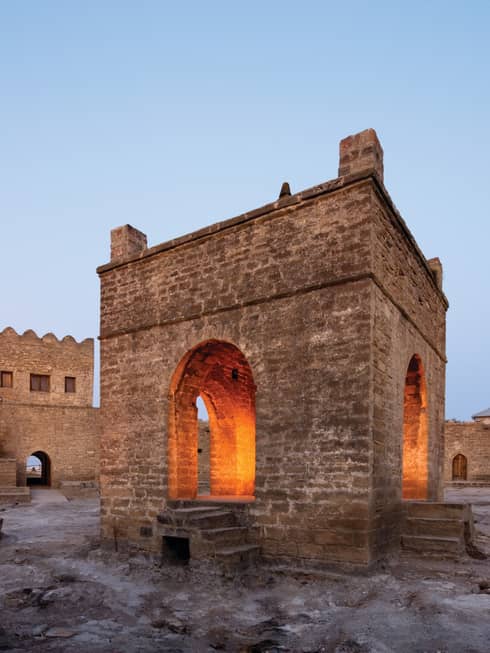 Fire Temple of Baku at dusk