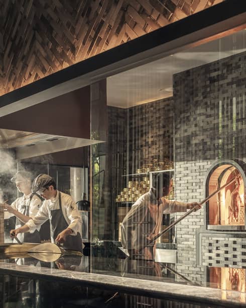 Chefs in Yu Ting Yuan's open kitchen