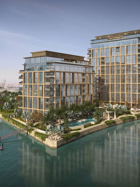 Aerial view of residential building exterior