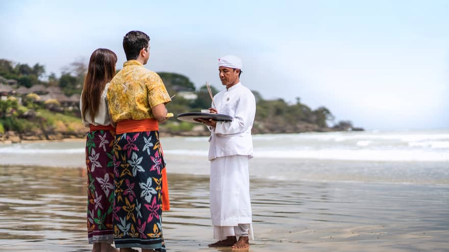 Blessing ritual with resort priest