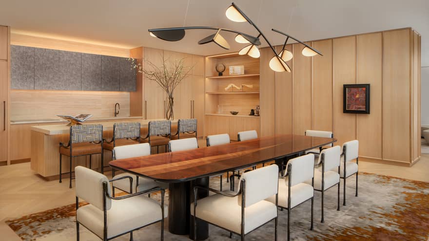 Dining room in the Sky Garden residence