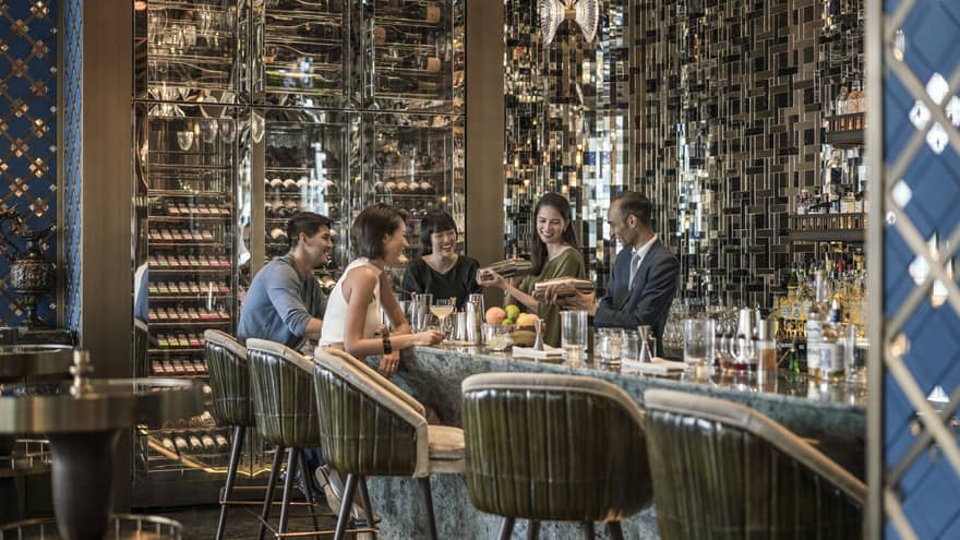 Guests sitting at the bar