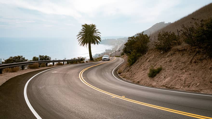 Car on Pacific Coast Highway