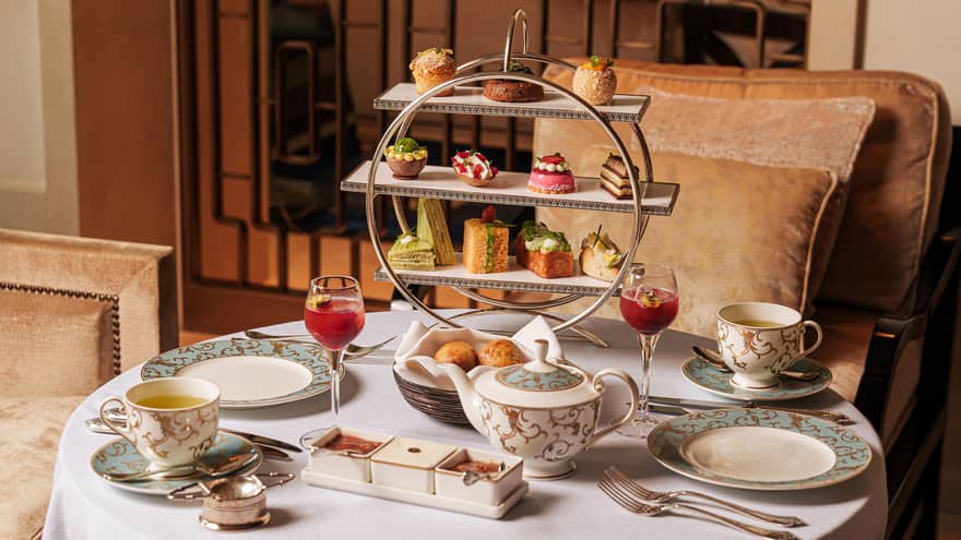 Table set for afternoon tea