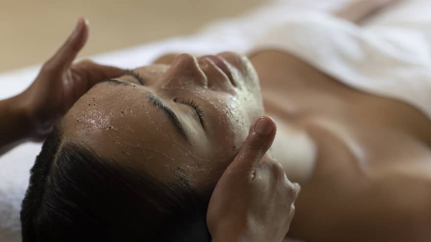 Woman gets facial