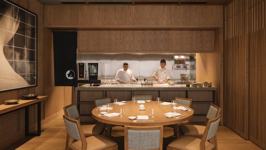 Chef's Table private dining room at Nobu Singapore